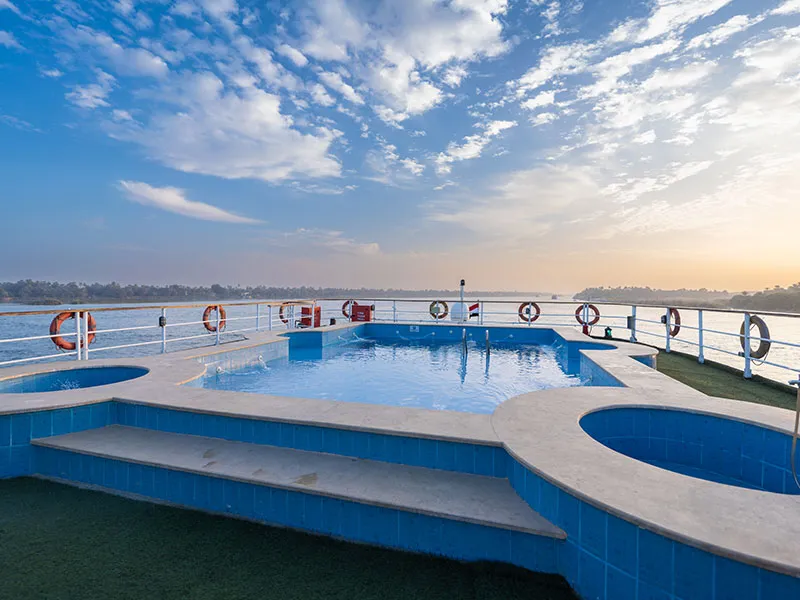 Sun deck of the Golden Boat Nile Cruise Nile cruise
